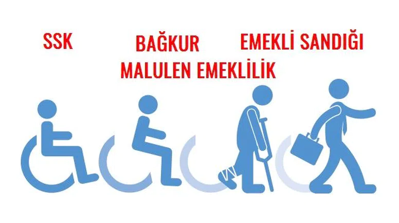 Engelli emeklilik süreleri. SSK, Emekli Sandığı, Bağ-kur, Malulen emeklilik