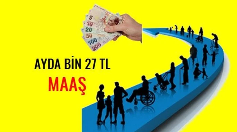 Engelli yakınına bin 27 TL maaş