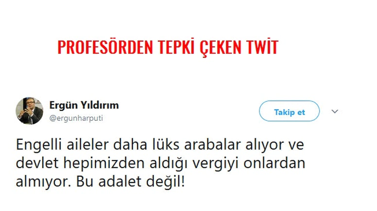 Ergün Yıldırım Engellilere sağlanan ÖTV indirimine karşı çıktı