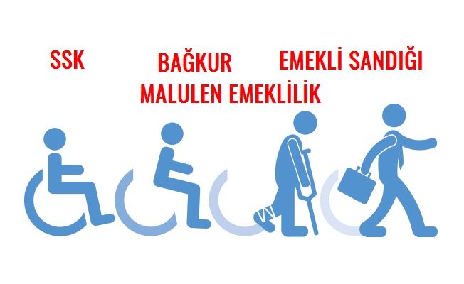 Engelli emeklilik süreleri. SSK, Emekli Sandığı, Bağ-kur, Malulen emeklilik