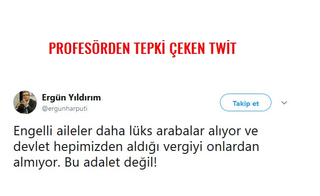 Ergün Yıldırım Engellilere sağlanan ÖTV indirimine karşı çıktı